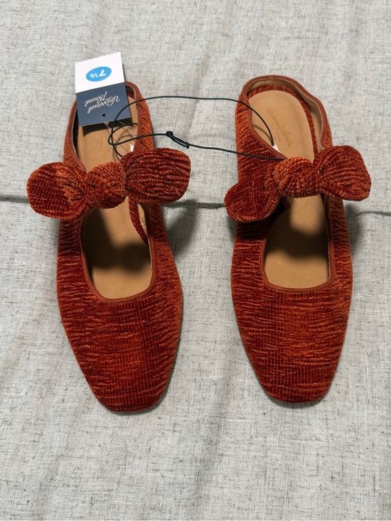 Universal Thread Shoes - Universal Thread Rust Velvet Bow Slingback Flats